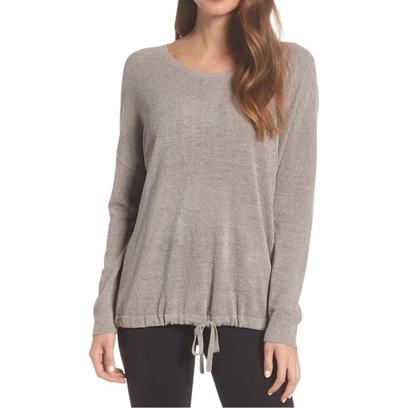 BAREFOOT DREAMS Cozychic Ultra Lite Slouchy Long Sleeve Pullover in faded rose - Picture 4 of 14